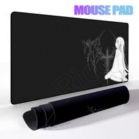 Anime Gothic Girl Mouse Pad Large Non-Slip Rubber Black Desk Mat with Stitched Edge Durable Keyboard Pads Office Accessories Rug 30cmx60cm(11.8x23.6inch) white