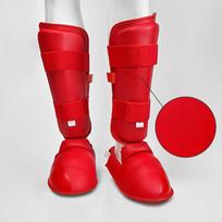 Karate shin guard Adult Children Support Equipment Shin Knee Foot Hand Guard Leather Belt Boxing Martial Arts Gear XS raudona