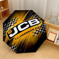 JCB Print 8?Ribs Automatic Umbrella Wind Resistant Lightweight Folding Umbrella For Outdoor Travel orange
