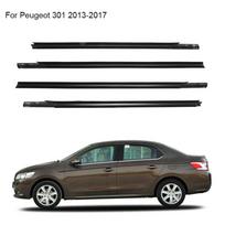 4 vnt. Langų guminių apdailų Peugeot 301 2013-2017 Citroen Elysee 2014-2016 Orų sandariklių juostelės Durų apdailos juostelės Stiklo apdailos