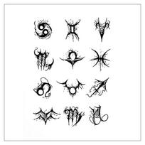 JELUNA Semi-permanent Vintage Lettering Cross Skull Black Halloween Tattoo Henna Tattoo Sticker 1 pcs T-286