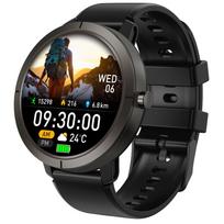 Rainbuvvy DM76 GPS sportinis laikrodis 1,32 colio AMOLED pilno lietimo BLE5.3 Atsparus dulkėms Išmanusis laikrodis 5ATM atsparus vandeniui 360mAh Palaiko kelis sporto režimus silicone strap juoda