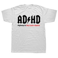 Juokingi ADHD Greitkelis Į Pažiūrėk Voverę Grafiniai Marškinėliai Vyrams Moterims Mados Laisvalaikio Marškinėliai Laisvi Marškinėliai Unisex Viršutiniai Marškinėliai S black