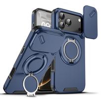 Stumdomas kameros apsaugos Magsafe magnetinis belaidžio įkrovimo šarvuotas dėklas iPhone 17 Air 16e 16 15 Plus 14 13 12 11 Pro Max viršeliui iPhone 13 Pro mėlyna
