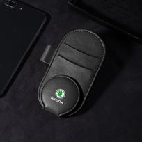 Car Multifunction Sunglasses Clip Card Ticket Holder Stand Eyeglasses for Skoda Octavia Fabia A7 Kamiq Kapoq Kodiaq Rapid SCALA Superb Yeti Derivati juoda