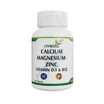 Nveda kalcio papildas 1000 mg su vitaminu D3, magniu, cinku, K2, B12 kaulų, sąnarių ir imuniteto palaikymui 60 tablečių white
