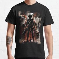 Shingeki No Kyojin Mikasa Soldier Ackerman Attack On Titan Shingeki Mang Short Sleeve AOT Anime T-Shirt for men Cotton 6XL Tops S black
