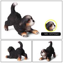 Oenux Mini šunų gyvūnų modelis veiksmo figūrėlės Buldogas Jack Russell terjeras Koker spanielis Mopsas Boksininkas Šuniukas Figūrėlės Torto papuošimai Žaislas Vaikų dovana S black