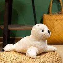 32/38cm White Seal Simulation Stuffed Plush Toy Handmade Cartoon Anime Cute Children's Birthday Gift Fun Seal Doll 20cm brown