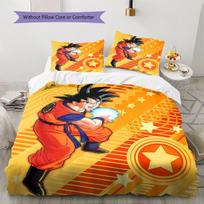 Son Goku Rašto Patalynė, Antklodės Komplektas Antklodės Užvalkalas Pagalvės Užvalkalas Namų Gimtadienio Dovana (1 * antklodės užvalkalas + 2 * pagalvės užvalkalai, be šerdies) 135x200cm yellow