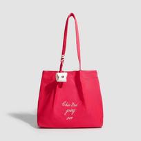 Korean Lazy Wind Red Canvas Bag Women 2025 New Trendy Large Capacity Commuter One Shoulder Tote Bag Women red