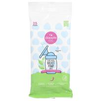 Dapple Baby, vegetable breast pump wet wipes, unscented, 25 sheets white