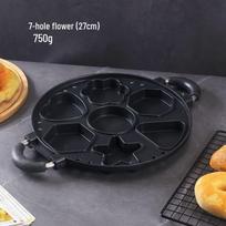 Wutuo Non-stick 7-Hole Flower Snack Pan black
