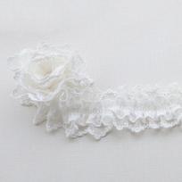 5cm Wide White Lace Pleated Ruffles Applique Embroidery Fabric Ribbon Trim DIY Dress Apparel Headwear Decorative Sewing Supplies 5cm beige