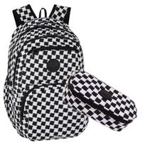 Mokyklinė kuprinė COOLPACK, juoda ir balta, pepito raštas, 2 viename