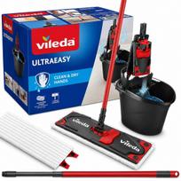 Grindų šluota VILEDA ULTRAEASY su mikropluoštu, kibiru ir išgręžėju, 2in1 rinkinys