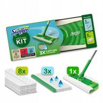 Grindų šluostė Swiffer Dry + Wet su 8 sausomis ir 3 drėgnomis šluostėmis dulkėms