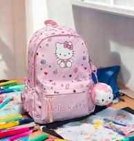 Mokyklinė kuprinė HELLO KITTY, rožinė, A4, su kačiuku