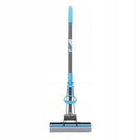 Grindų šluota su kempine, teleskopine rankena 84–120 cm, keičiamas kempinės uždangalas 27x5,5 cm