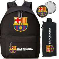 Mokyklinė kuprinė su penaline ir segtuku FC BARCELONA, dovanų rinkinys mokyklai