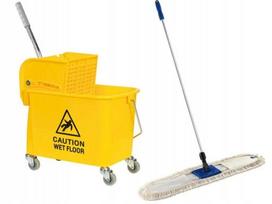 Valymo vežimėlis SET 20 l su 80 cm medvilniniu šluoste