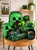 Mokyklinis rinkinys Minecraft XXL, 11 dalių: A4 kuprinė ir priedai