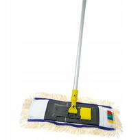 Plokščias medvilninis grindų šluostės rinkinys 40 cm – šluostė, rėmas, kotas