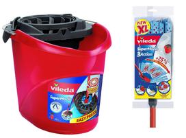 Grindų plovimo rinkinys Vileda Velour 3D su kibiru