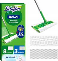 Grindų šluostė Swiffer Basic su 8 sausomis ir 3 drėgnomis servetėlėmis Clean&Fresh