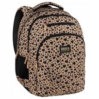 Mergaičių kuprinė BackUP, 26 l, juoda ir rusva, leopardo raštas