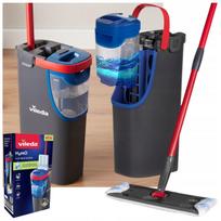 Grindų plovimo rinkinys VILEDA FLAT H2PRO su kibiru, švariam ir nešvariam vandeniui, kompaktiškas