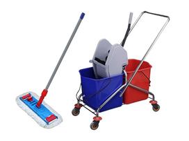 Valymo vežimėlis SET CHROME, 2x20 l, su 50 cm šluoste