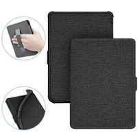 Suderinamas Kobo Clara HD apsauginis odinis dėklas su lininio paviršiaus tekstūra 2018 m. modeliui ir Tolino Shine 3 Kobo HD 2018 (Linen Texture TPU Hand Rest) mėtų žalios spalvos