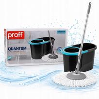 Grindų plovimo rinkinys PROFF Quantum su mikropluošto rotacine šluota ir 16 l kibiru