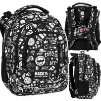 Mokyklinė kuprinė BackUP DRIFT, 24 l, juoda, 3 skyriai, 1–3 klasei