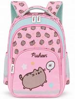 Mokyklinė kuprinė PUSHEEN St. Majewski, 3 skyriai, rožinė
