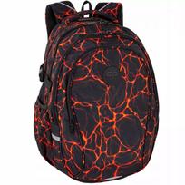 Mokyklinė kuprinė CoolPack, 29 l, juoda/raudona/oranžinė, 4 skyriai, Magma