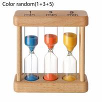 1Min 3Min 5Min 7Min Sand Timer Set Wooden Hourglass Sandglass Sand Clock for Cooking Classroom Exercise Home Office Decoration beige