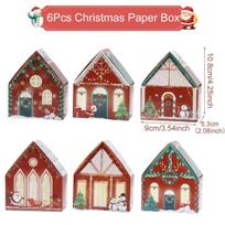 Christmas Gingerbread House Candy Box Merry Christmas Decoration For Home 2025 New Year Gift Cookie Packaging Box Xmas Ornament Other gray