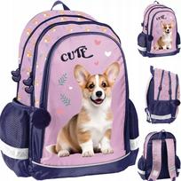 Mergaičių kuprinė su corgi šuniuku, 1–3 klasei