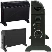 Elektrinis konvektorinis šildytuvas 750W/1250W/2000W, juodas, su termostatu, 3 režimai