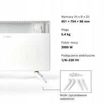 Elektrinis konvektorius Bosch Heat Convector 4000-20, 2000 W, iki 20 m², su LED ekranu, saugus vaikams