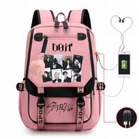 Mokyklinė kuprinė STRAY KIDS su USB, A4 dydžio, įvairių spalvų ir raštų