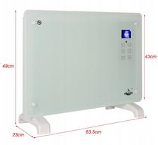 Stiklinis elektrinis konvektorius 1500 W su pultu ir termostatu