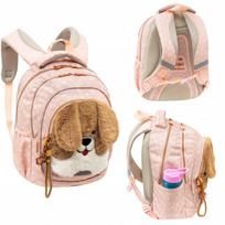 Mokyklinė kuprinė AstraBag su pliušiniu šuniuku, 3 skyriai