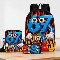 Mokyklinė kuprinė ir penalas SIX SEVEN 67, 3 dalių rinkinys