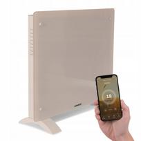 Elektrinis šildytuvas su stiklo plokšte, 1000 W, smėlio spalvos, WIFI