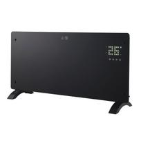 Elektrinis stiklinis šildytuvas 2500W, WiFi, LED, nuotolinio valdymo, juodas