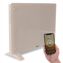 Elektrinis stiklinis šildytuvas, 1500 W, smėlio spalvos, su WIFI