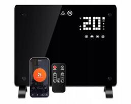 Elektrinis stiklo konvektorius su Wi-Fi, 1000 W, LED termostatas, liečiamas valdymas